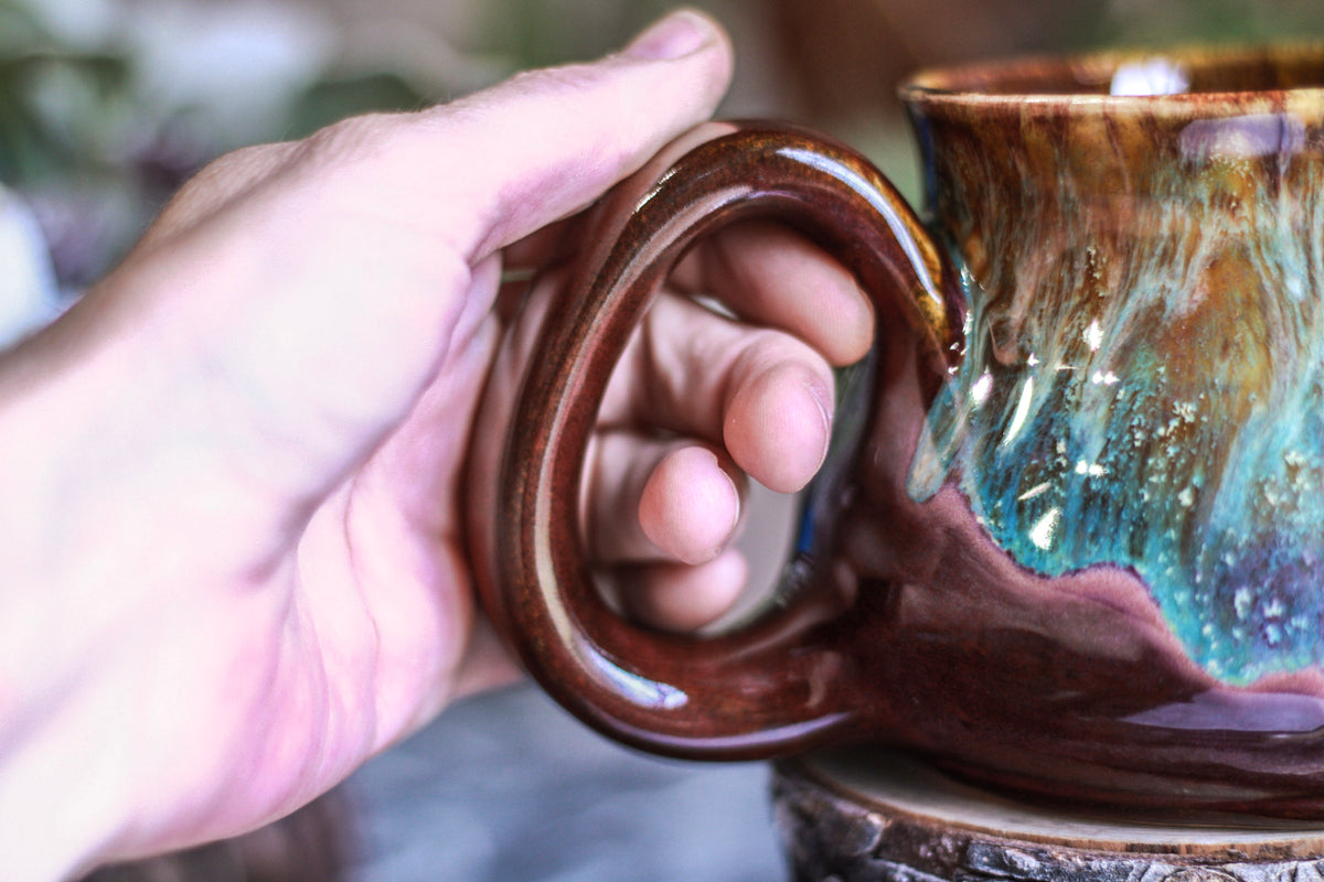 DRAWING WINNER 15-D Aqua Falls Barely Flared Squat Mug - MINOR MISFIT, 20 oz. - 10% off