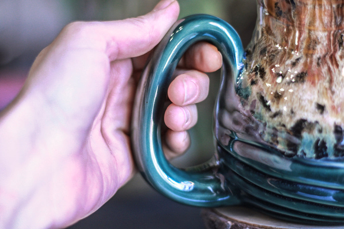 14-E Molten Cheetah Flared Textured Notched Mug, 21 oz.