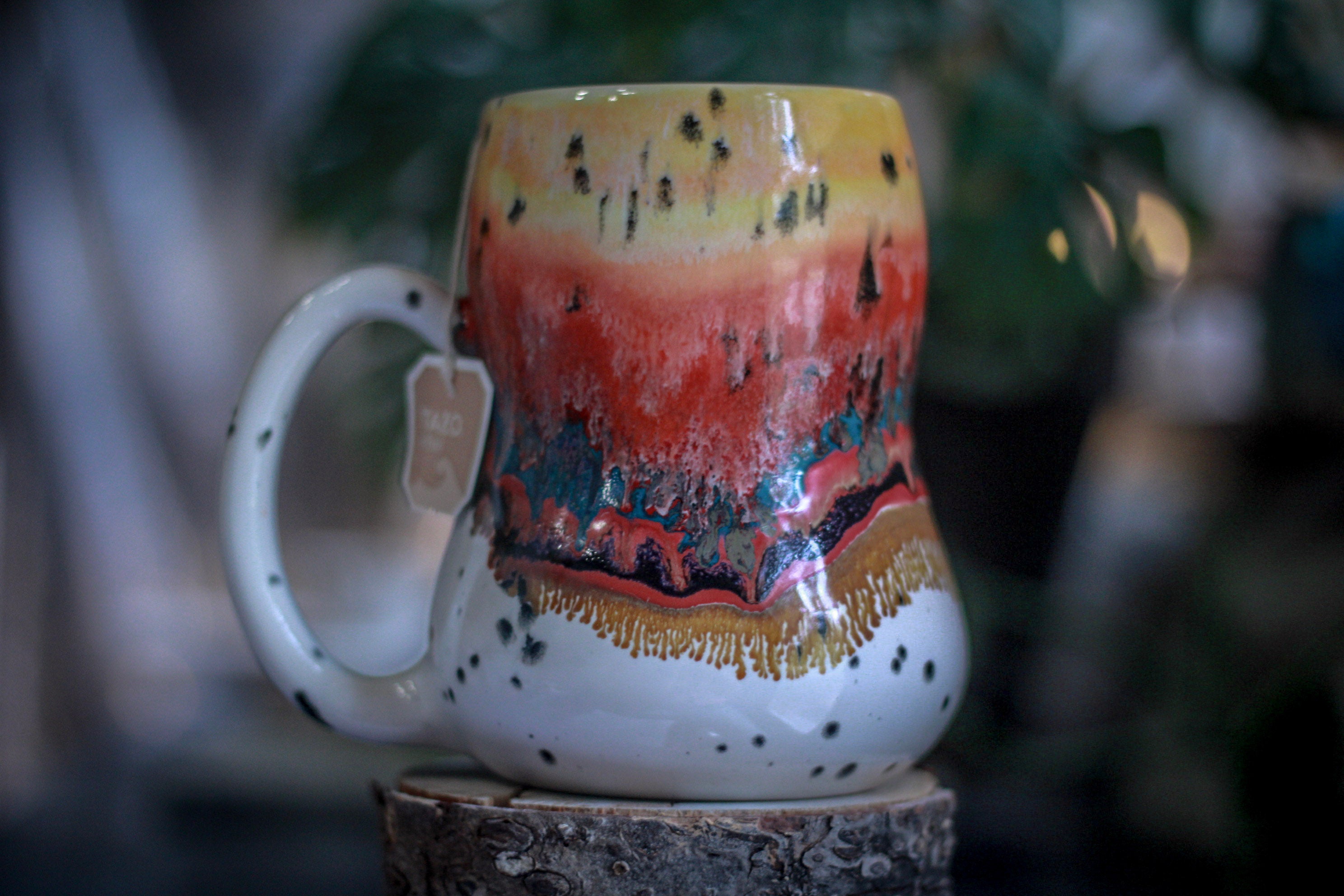 01-A Desert Rainbow Notched Gourd Mug - TOP SHELF, 26 oz.