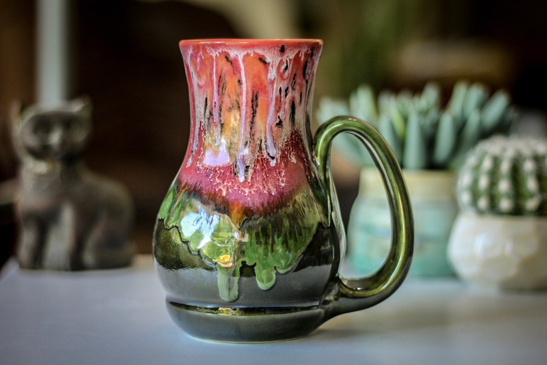 01-A Coral Mountain Meadow Barely Flared Acorn Mug - TOP SHELF, 20 oz.