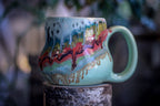 01-A Aqua Rainbow Grotto Squat Gourd Mug, 26 oz.