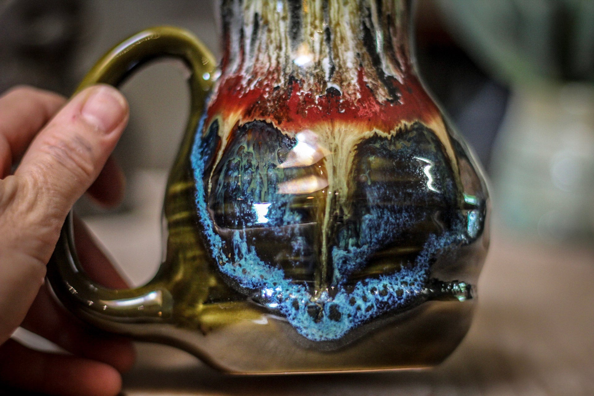 02-A Blood Moon Barely Flared Textured Acorn Mug - TOP SHELF, 20 oz.