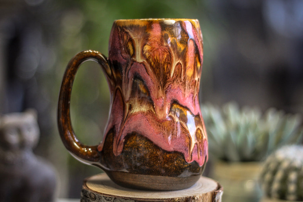 18-E Fuschia Beauty Gourd Mug, 17 oz.