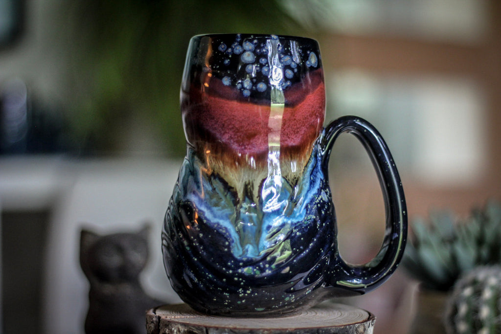19-B Starry Starry Night Textured Gourd Mug, 20 oz.