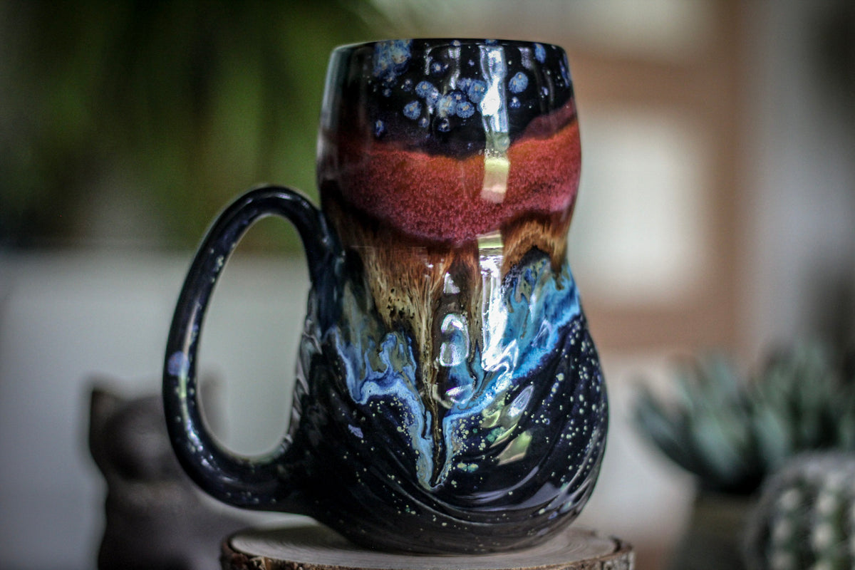 19-B Starry Starry Night Textured Gourd Mug, 20 oz.