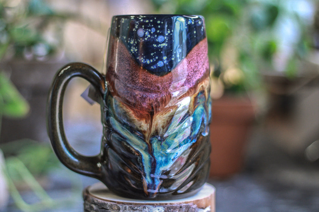 18-B Starry Night Notched Textured Mug - 24 oz.