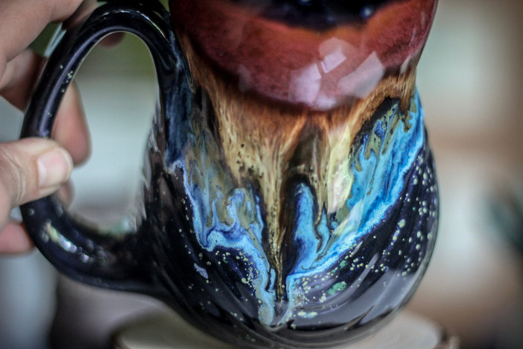 19-B Starry Starry Night Textured Gourd Mug, 20 oz.