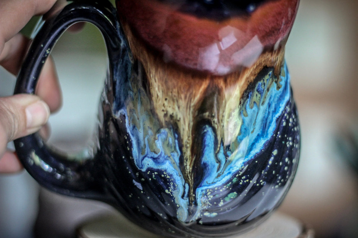 19-B Starry Starry Night Textured Gourd Mug, 20 oz.
