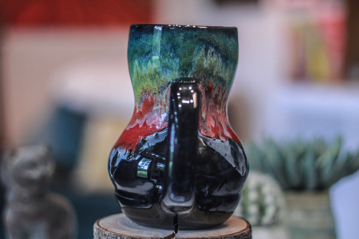 19-B Midnight Rainbow Gourd Acorn Mug, 21 oz.