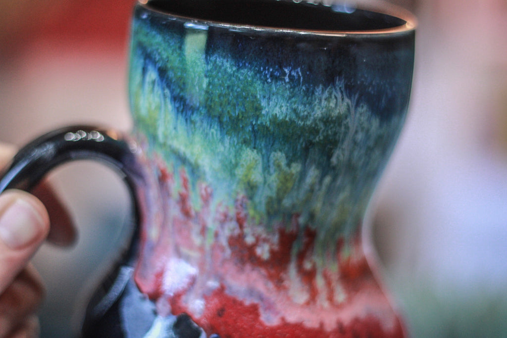 19-B Midnight Rainbow Gourd Acorn Mug, 21 oz.