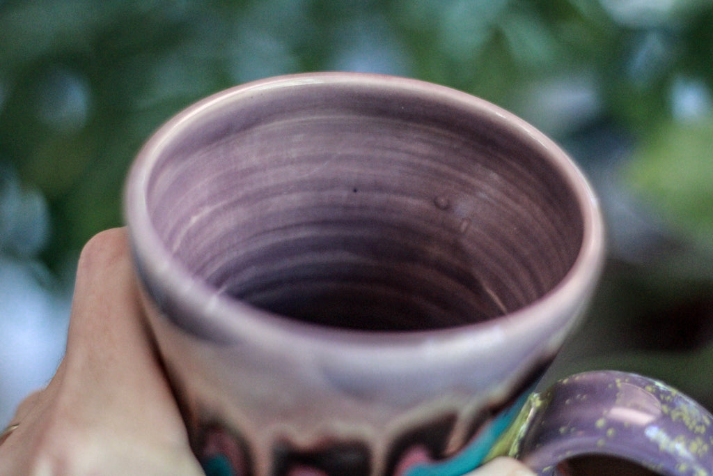 02-A Purple Rainbow Grotto Flared Mug, 26 oz.