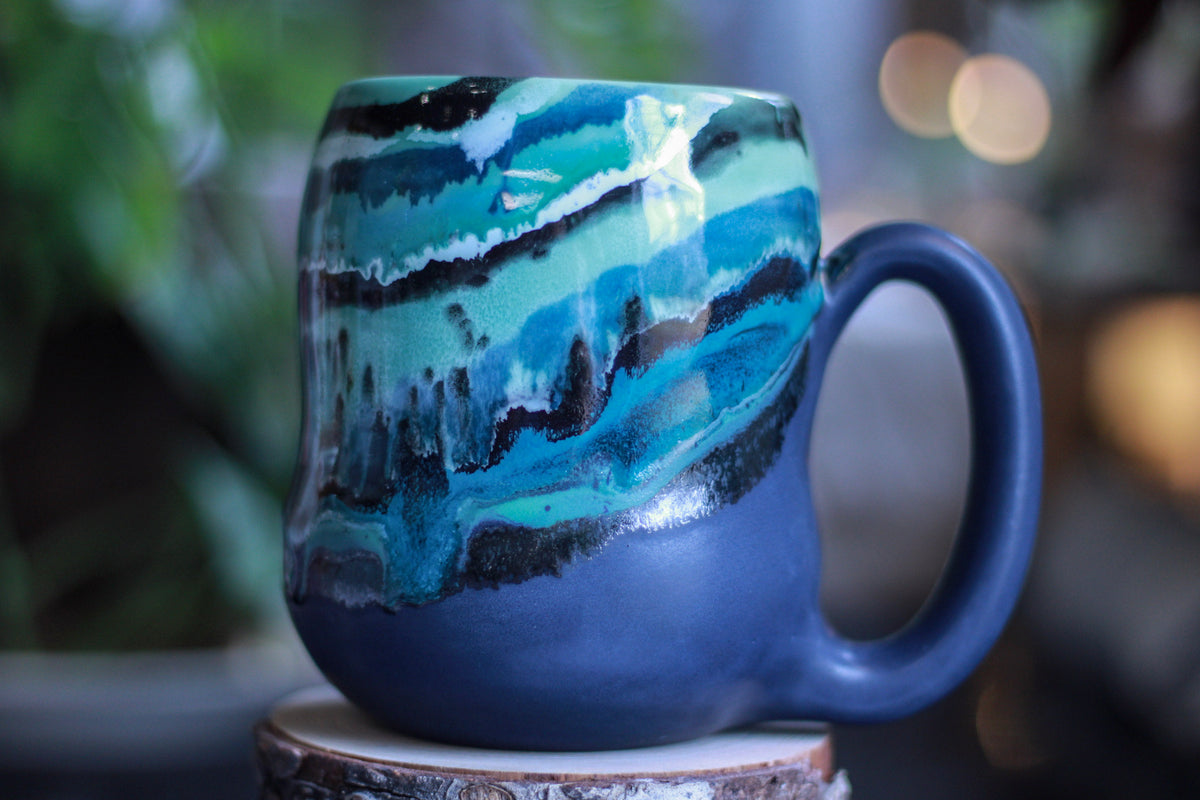 19-A Blue Stone PROTOTYPE Gourd Mug, 23 oz.