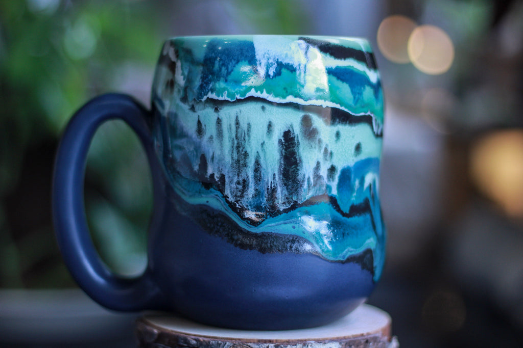 19-A Blue Stone PROTOTYPE Gourd Mug, 23 oz.