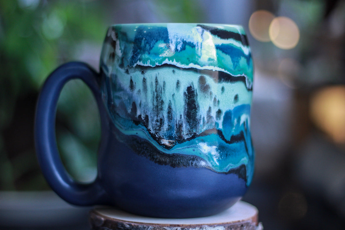 19-A Blue Stone PROTOTYPE Gourd Mug, 23 oz.