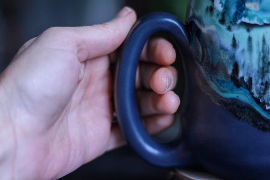 19-A Blue Stone PROTOTYPE Gourd Mug, 23 oz.