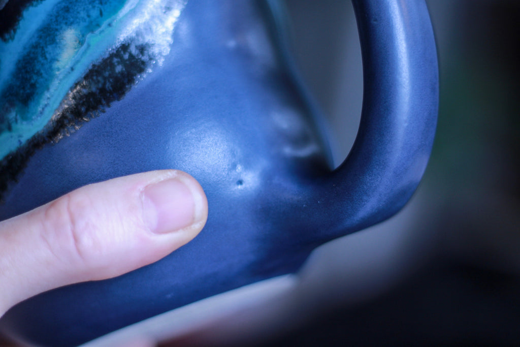 19-A Blue Stone PROTOTYPE Gourd Mug, 23 oz.