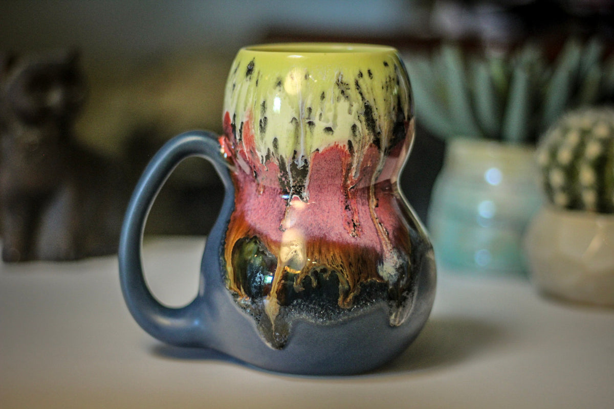 20-B Pink Moon Gourd Mug, 18 oz.