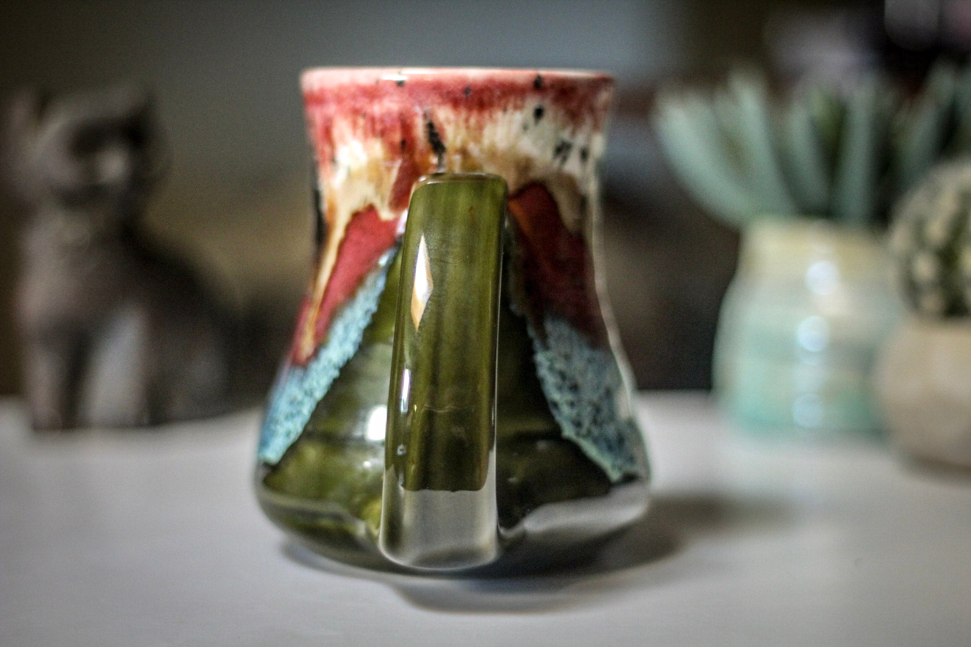 03-B Coral Mountain Meadow Variation Flared Textured Mug, 17 oz.