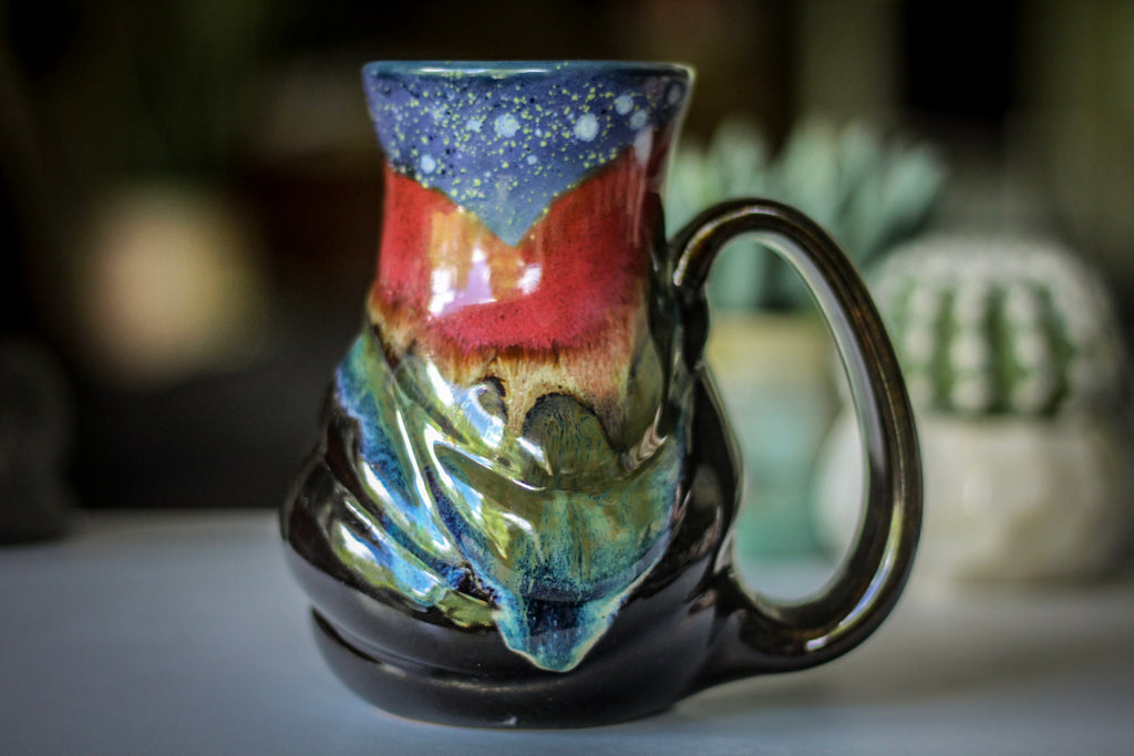 23-A Starry Night Variation Flared Textured Mug - ODDBALL, 18 oz. - 20% off