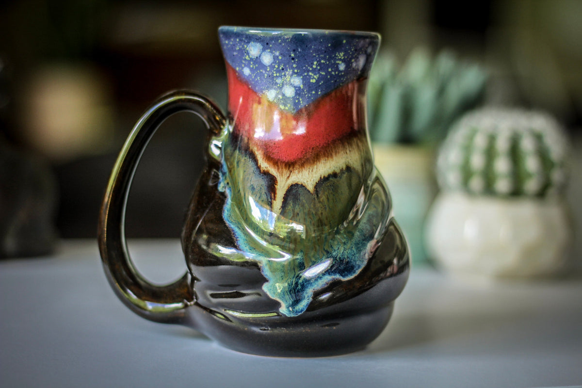 23-A Starry Night Variation Flared Textured Mug - ODDBALL, 18 oz. - 20% off