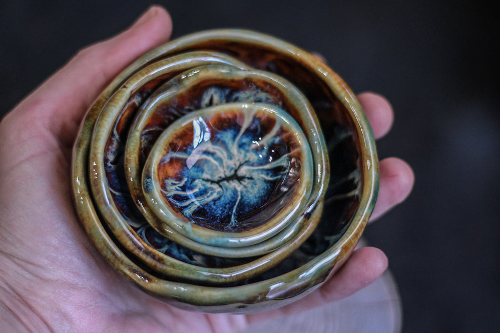 21-F New Wave Nest Bowls + tiny bonus dish - MISFIT, 1/2 to 4 oz. - 10% off