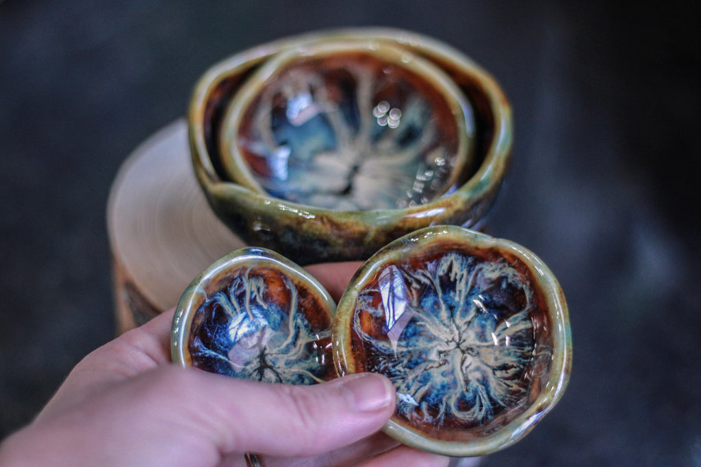21-F New Wave Nest Bowls + tiny bonus dish - MISFIT, 1/2 to 4 oz. - 10% off