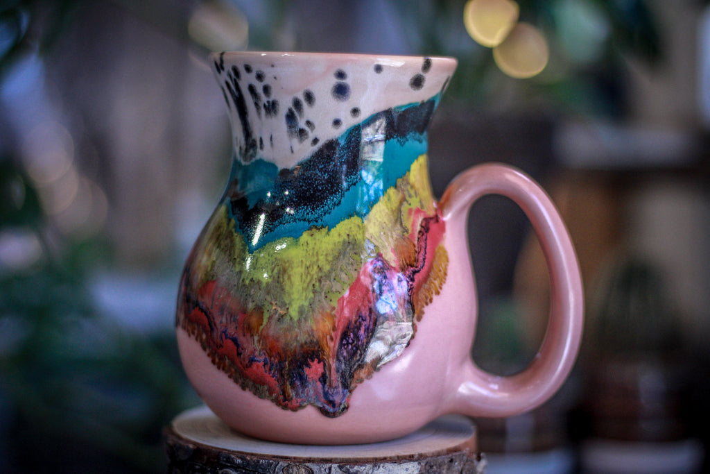 04-C Pink Rainbow Grotto Flared Mug, 21 oz.