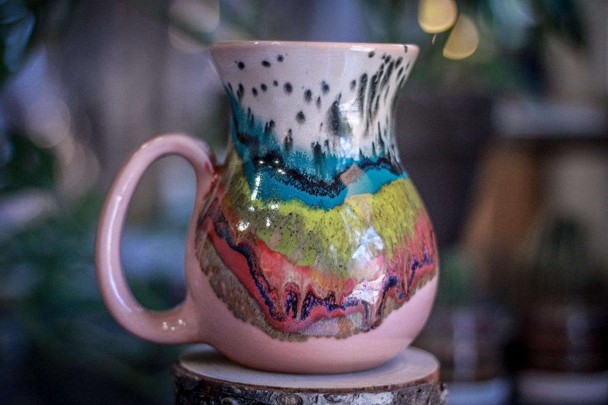 04-C Pink Rainbow Grotto Flared Mug, 21 oz.