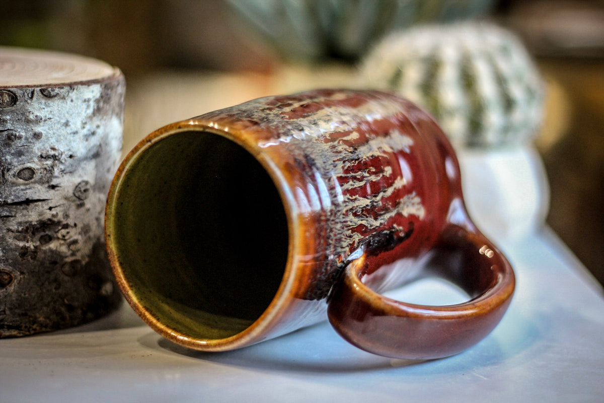 21-F Rustic Red Textured Stein Mug, 15 oz.