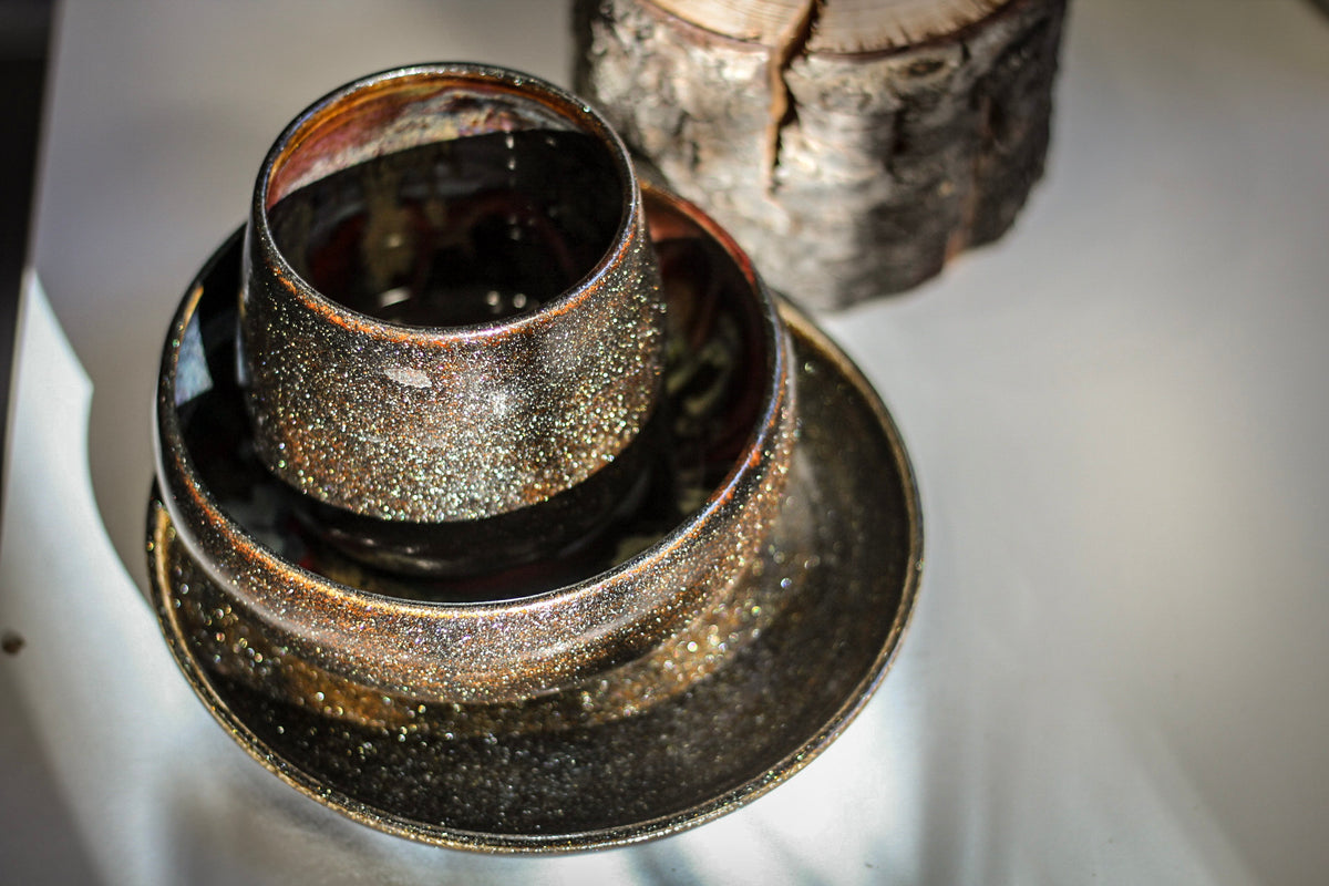 23-B Rainbow Grotto Hermit Set, 12 oz. cup/ 15 oz. bowl