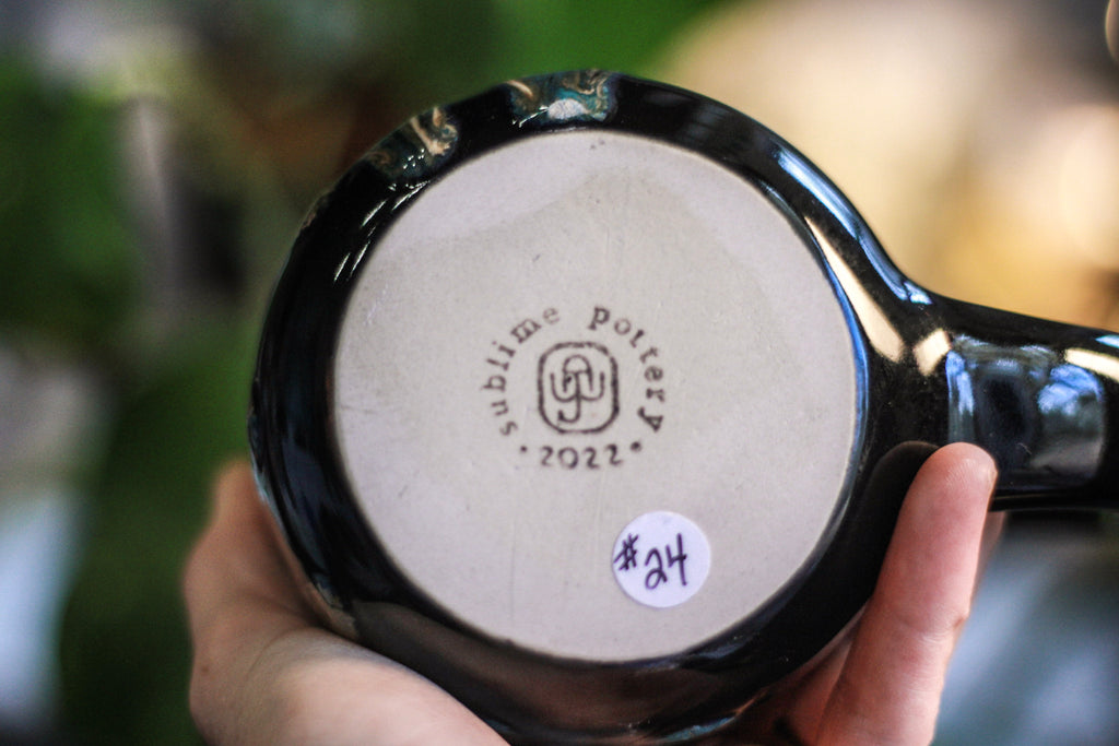 DRAWING WINNER: 24-D Turquoise Grotto Notched Mug, 24 oz.