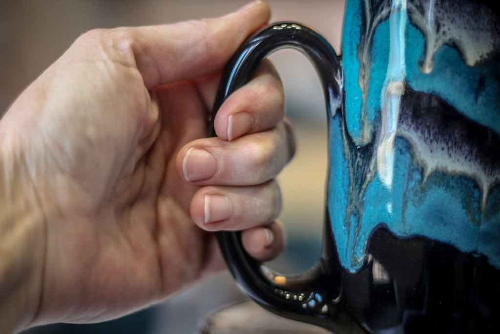 22-E Teal Grotto Notched Mug, 16 oz.