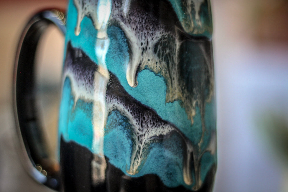 22-E Teal Grotto Notched Mug, 16 oz.