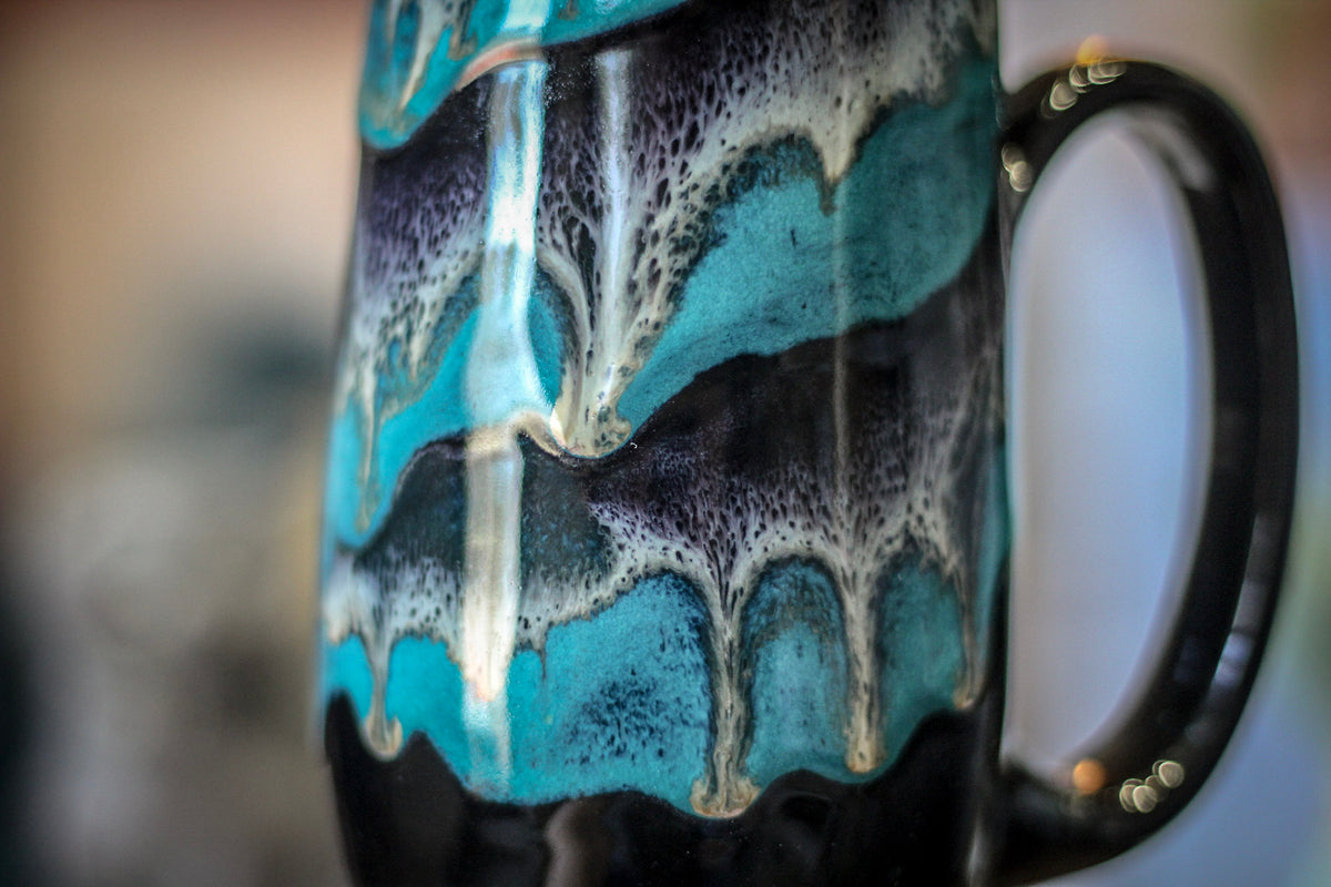 22-E Teal Grotto Notched Mug, 16 oz.