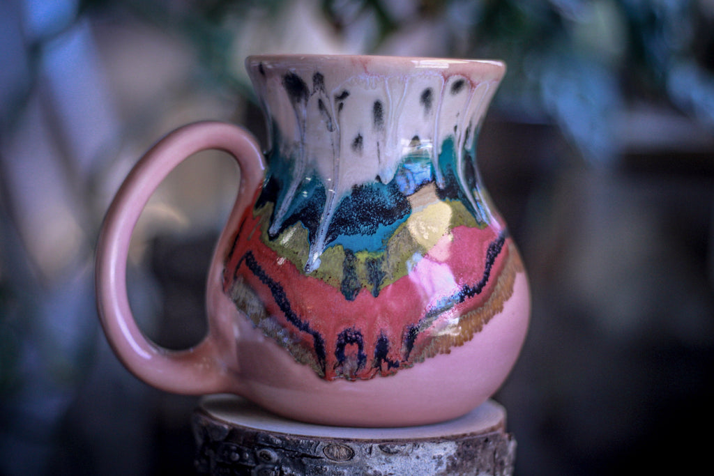 04-B Pink Rainbow Grotto Flared Mug, 23 oz.