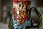 03-B Coral Mountain Meadow Variation Flared Textured Mug, 17 oz.