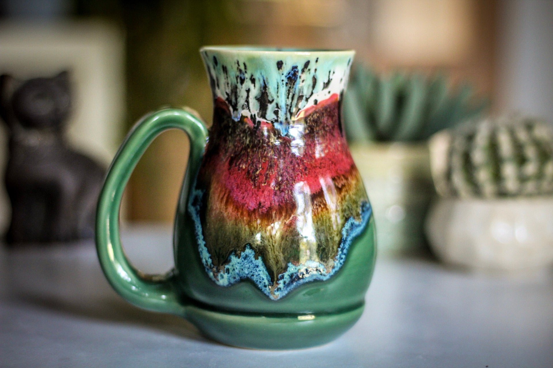 03-A Alpine Mountain Meadow Flared Acorn Mug - TOP SHELF, 19 oz.