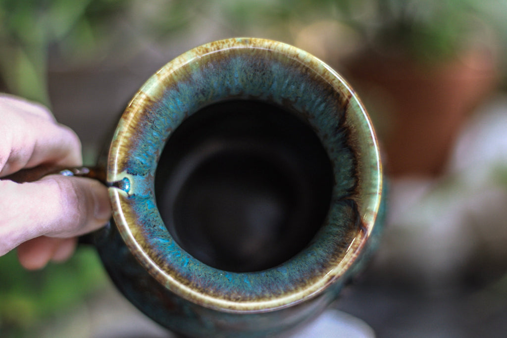 23-D Aqua Falls Flared Notched Textured Mug, 22 oz.