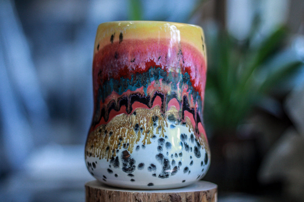 01-A Desert Rainbow Notched Gourd Mug - TOP SHELF, 27 oz.