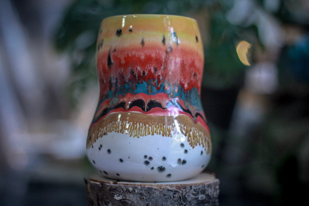 01-A Desert Rainbow Notched Gourd Mug - TOP SHELF, 26 oz.