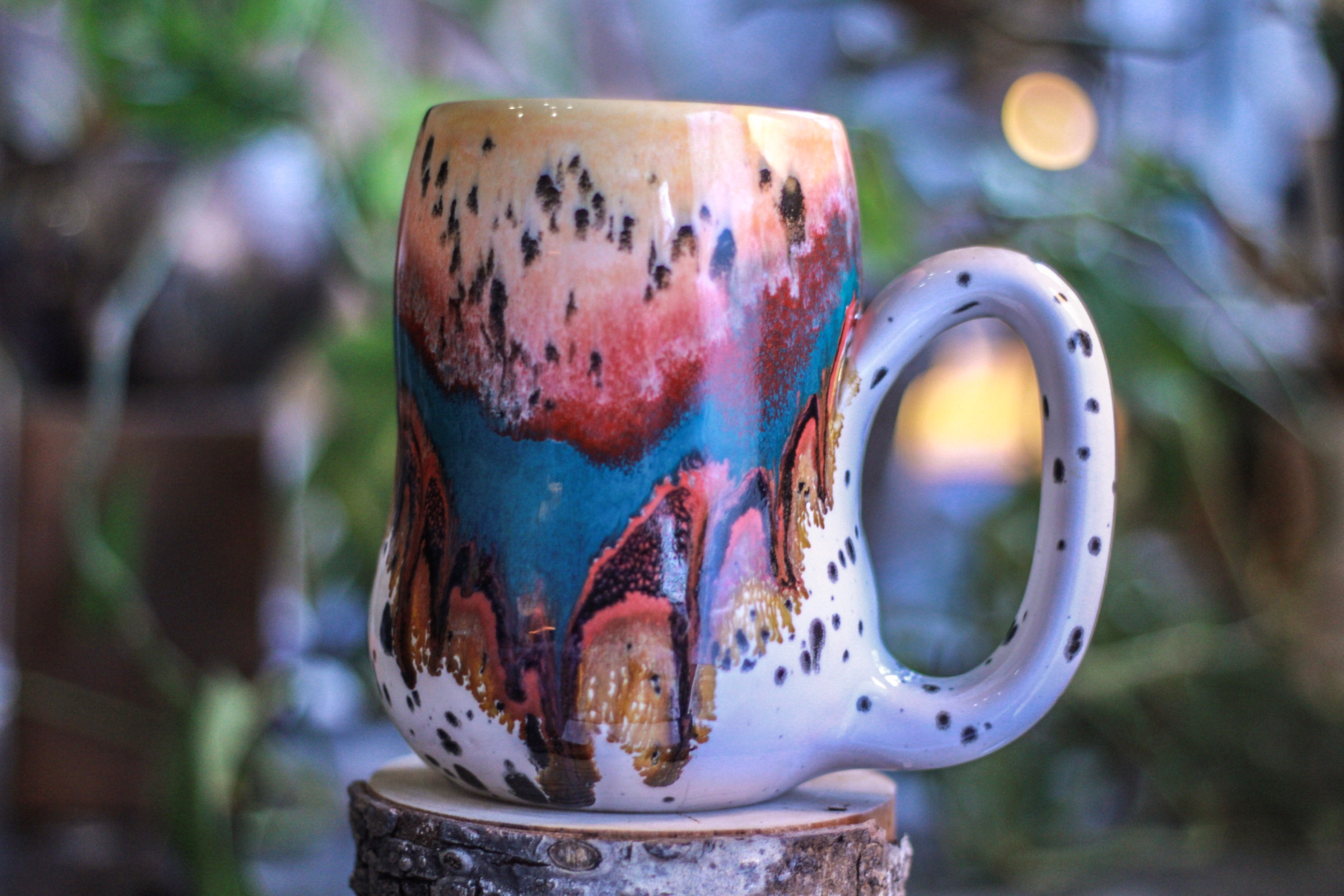 01-A Desert Rainbow Gourd Mug, 26 oz.