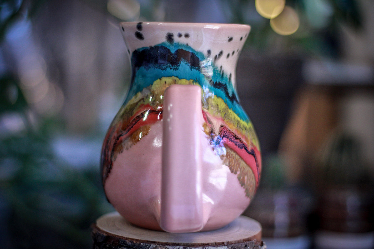 04-C Pink Rainbow Grotto Flared Mug, 21 oz.