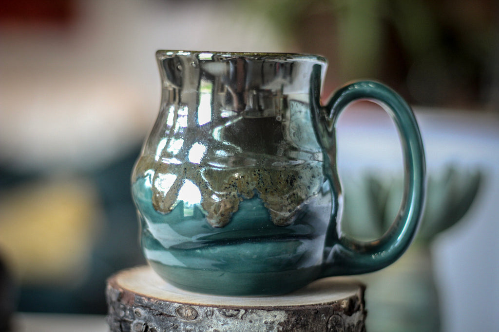 EXPERIMENT AUCTION #27 Barely Flared Spiral Mug - MISFIT, 13 oz.