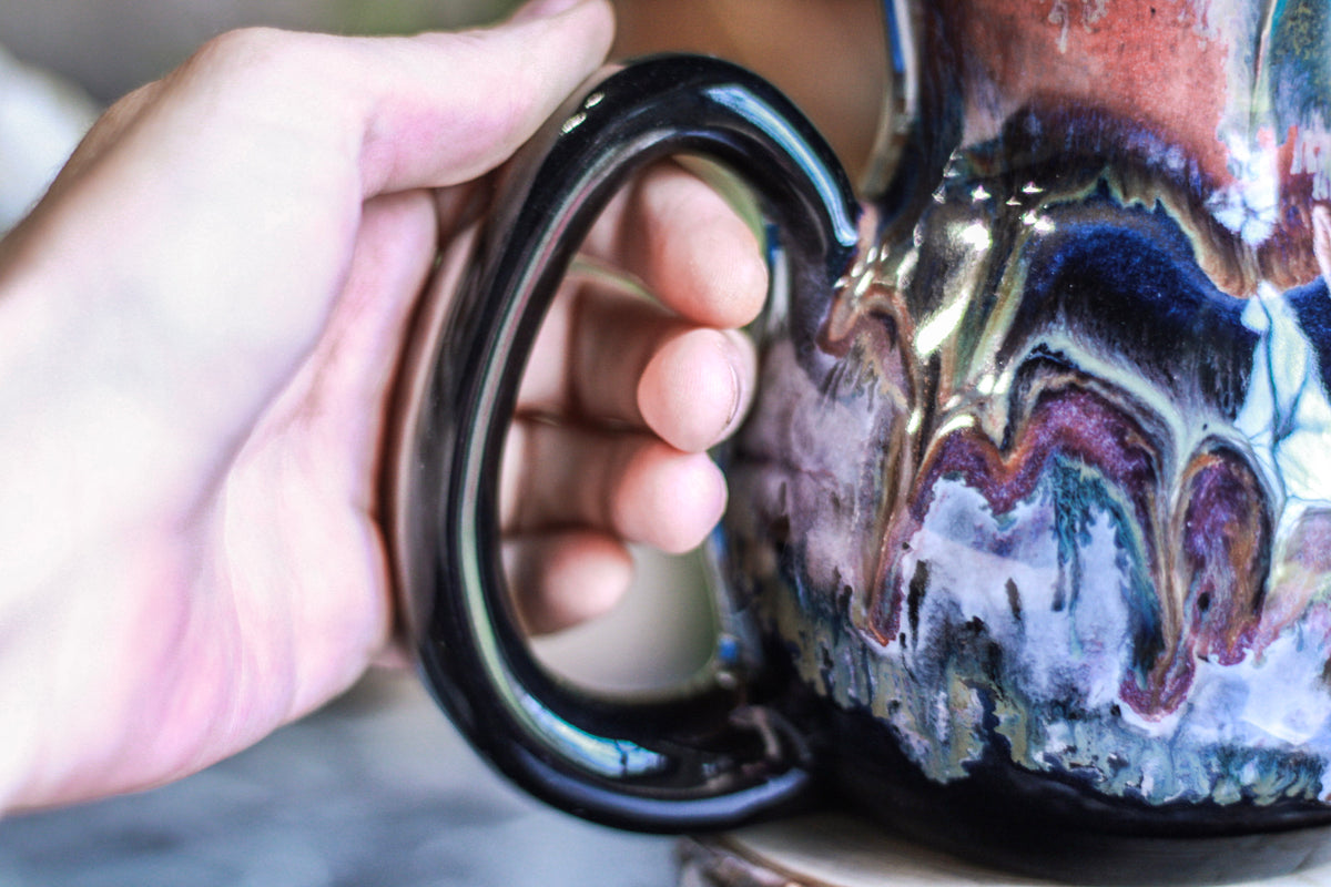 24-B Black Rainbow Grotto Flared Notched Mug, 22 oz.