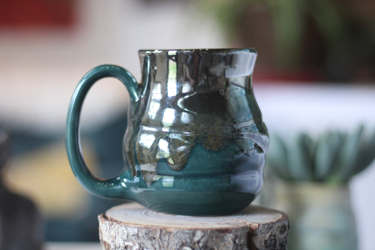 EXPERIMENT AUCTION #27 Barely Flared Spiral Mug - MISFIT, 13 oz.