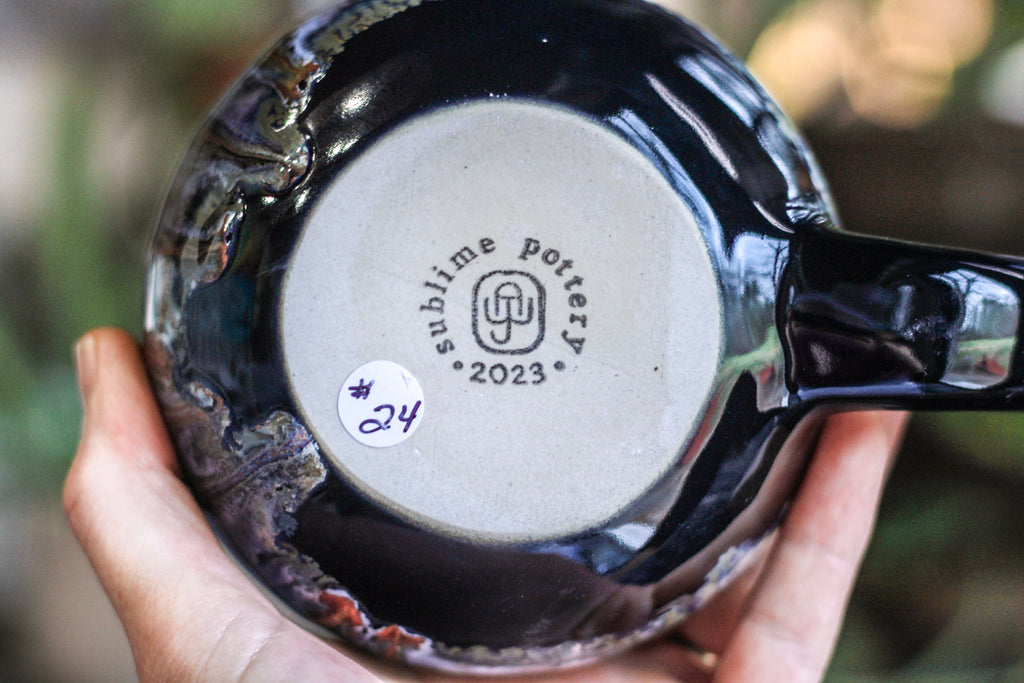 24-B Black Rainbow Grotto Flared Notched Mug, 22 oz.