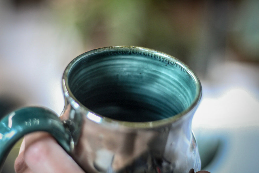 EXPERIMENT AUCTION #27 Barely Flared Spiral Mug - MISFIT, 13 oz.
