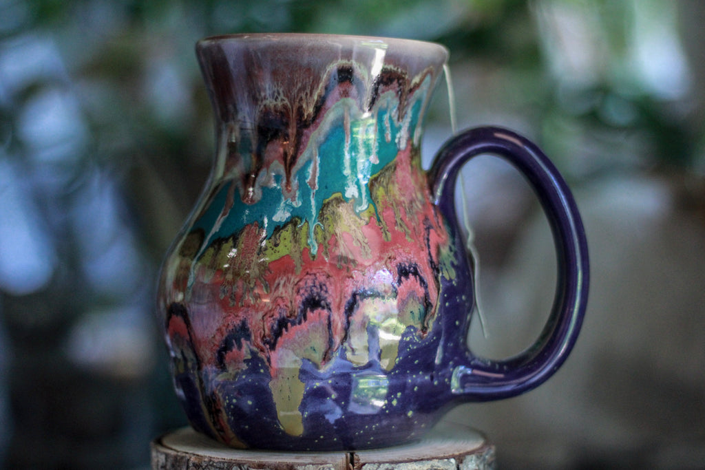 04-A Purple Rainbow Grotto Flared Acorn Mug - TOP SHELF, 21 oz.