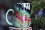 04-B Aqua Grotto Notched Gourd Mug, 18 oz.