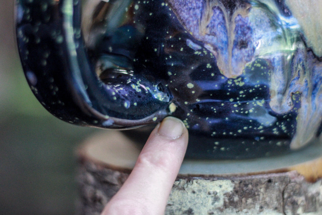 DRAWING WINNER 29-C Cosmic Amethyst Grotto Barely Flared Notched Acorn Mug - MINOR MISFIT, 30 oz. - 10% off